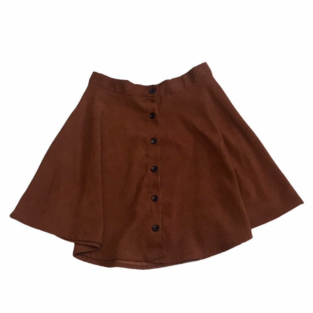 Rust SHEIN Button Up Skirt